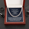 Cuban Chain Necklace for My Man, Gift for Husband Love You To The Moon, Meaningful Anniversary
