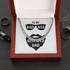 Gifts For Men, Bad Ass Bearded Dad, Silver Adult Chain Necklace, Gift for Father's Day