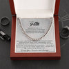 To My Man Cuban Chain Necklace, My King Message Card, Jewelry for Him Romantic, Best Jewelry for Men, Birthday Gifts for Him, Valentines Day