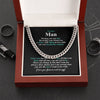 To My Man Necklace, Gift for Him, Cuban Chain, Anniversary Gift, Father's Day Gift, Fiance, Boyfriend, Husband, Romantic Birthday Gifts