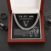 Personalized To My Son Viking Cuban Link Chain Necklace Gifts For Son From Dad Mom - Son Necklace For Birthday Father's Day - You Either Win Or Learn
