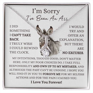 I'm Sorry I Have Been An Ass Sorry Necklace, Gifts For Her donkey