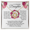 Personalized To My Beautiful Daughter From Mom And Dad Floral Someday When The Pages Of My Life End Mothers Day Love Knot Necklace Gift For Daughter