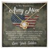 To Wonderful Army Mom Necklace, Mothers Day Gift For Military Mom Love Knot Necklace,Soldier Message Card Gift To Mom,Perfect Jewelry Gifts For Mother's Day,Deploy Gift Mom