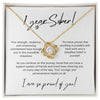 1 Year Sobriety Necklace Gift, 1yr Recovery Milestone Gift, 1 Year Necklace Sober, Sober Anniversary Gift, 1 Years Sober Present Celebration