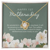 Happy 1st Mother's Day Necklace, New Mom Necklace for Women, Adults Size
