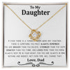 Love Knot Gift For Daughter from Dad, Daughter Father Necklace, Daughter Gift Necklace for Women Adults Size