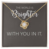 Mental Health Necklace The World Is Brighter With You In It Mental Health Gift, Motivational Necklace, Encouragement Gift, Good Vibe Gift that Lifts Spirits