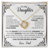 To My Daughter Necklace Gift From Dad, Daughter Father Necklace, Inspirational Gifts For Daughter, Thoughtful And Sentimental Message Card