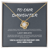 Love Knot Rose Gold Necklace ,Meaningful Daughter Necklace from Parents, Gift for Daughter from Parents, Daughter Jewelry Gift from Mom and Dad