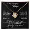 To My Beautiful Wife Love Knot Necklace Gift For Wife I Can't Live Without You Love Knot Necklace
