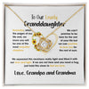 To Our Granddaughter Necklace, Granddaughter Gifts From Grandma And Grandpa, Granddaughter Love Knot Necklace Gifts For Adults Or Girls
