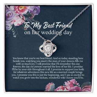 Friend to Bride Necklace Gift with Message Card, on Her Wedding Day, Friend of The Bride Necklace, Wedding Gift for Bride, Bride Jewelry Gift