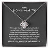 To My Soulmate Love Knot Necklace, Valentine Couple Gift, Anniversary Birthday Pendant Gift, Gift For Him, Gift For Her, Happy Father Day Mother Day Gift