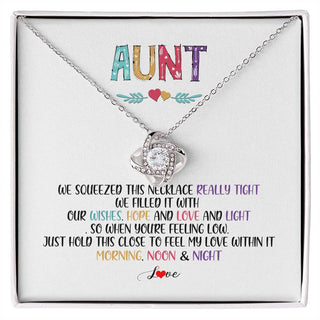 To My Aunt Necklace From Niece Nephew We Squeezed This Necklace Aunt Birthday Mothers Day Christmas Jewelry Customized Gift Box Message Card