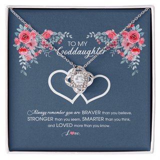 To My Goddaughter Necklace From Godmother Braver Stronger Smarter Loved Goddaughter Jewelry Birthday Graduation Christmas Customized Message Card