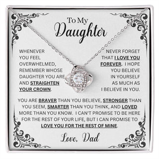 To My Daughter Necklace Gift From Dad, Daughter Father Necklace, Inspirational Gifts For Daughter, Thoughtful And Sentimental Message Card