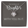 Mental Health Necklace The World Is Brighter With You In It Mental Health Gift, Motivational Necklace, Encouragement Gift, Good Vibe Gift that Lifts Spirits