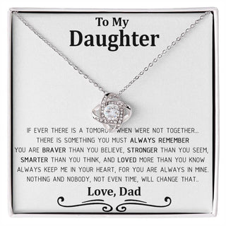Love Knot Gift For Daughter from Dad, Daughter Father Necklace, Daughter Gift Necklace for Women Adults Size
