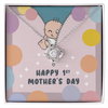 First time Mom Message Card Necklace, Mum To Be Present Necklace for Women