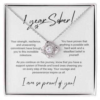 1 Year Sobriety Necklace Gift, 1yr Recovery Milestone Gift, 1 Year Necklace Sober, Sober Anniversary Gift, 1 Years Sober Present Celebration