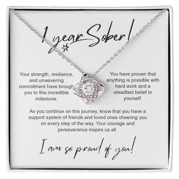 1 Year Sobriety Necklace Gift, 1yr Recovery Milestone Gift, 1 Year Necklace Sober, Sober Anniversary Gift, 1 Years Sober Present Celebration