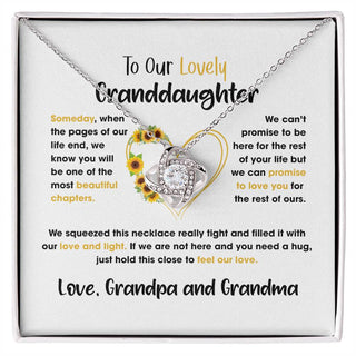 To Our Granddaughter Necklace, Granddaughter Gifts From Grandma And Grandpa, Granddaughter Love Knot Necklace Gifts For Adults Or Girls