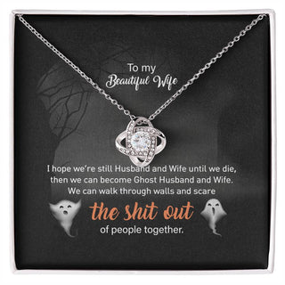 Beautiful Wife Necklace, Spooky Halloween Necklace Gifts, Anniversary Gift for Partner