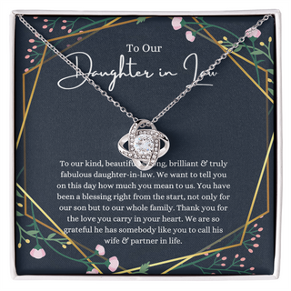To My Daughter In Law Necklace, Birthday Necklace for Women, Adults Size