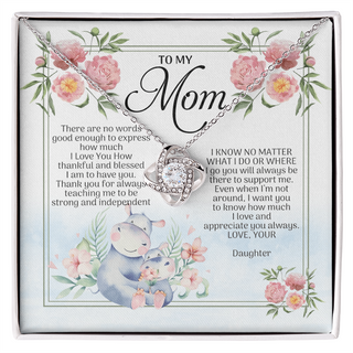 Personalized To My Mom Knot Necklace Mom Daughter Necklace For Mom Mother Jewelry Gift From Daughter Mother's Day Gift