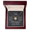 To My Beautiful Wife Love Knot Necklace Gift For Wife I Can't Live Without You Love Knot Necklace