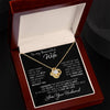 To My Beautiful Wife Love Knot Necklace Gift For Wife I Can't Live Without You Love Knot Necklace