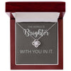 Mental Health Necklace The World Is Brighter With You In It Mental Health Gift, Motivational Necklace, Encouragement Gift, Good Vibe Gift that Lifts Spirits