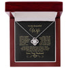 To My Beautiful Wife Love Knot Necklace Gift For Wife - I Can't Live Without You Love Knot Necklace