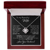 To My Beautiful Wife Love Knot Necklace Gift For Wife I Can't Live Without You Love Knot Necklace