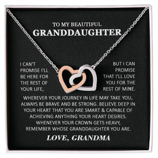 To My Beautiful Granddaughter Necklace, Granddaughter Gift from Grandpa, Grandma, Birthday Graduation Gift, Christmas Gift for Her Grandma version