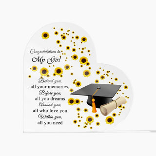 Plaque Graduation Print Heart Acrylic Plaque, Graduation Gift For Her from College, Class of 2023 Grad Gift, High School Graduation