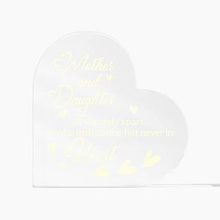 Plaque Mother and daughter Heart Acrylic Plaque, Mother's Day Gift For Mom, Mom & Daughter Best Gift For Mother Day, Mothers Plaque Grateful Birthday