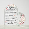 Plaque Flowers Gifts for Mom from Daughter Son Kids Acrylic Heart, Mothers Plaque Grateful Birthday, Love Heart Acrylic, Best Mom Sign Acrylic Heart Sign