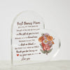 Plaque Best Bonus Mom Heart Acrylic Plaque, Mother's Day Gift For Mom, Mom & Daughter Best Gift For Mother Day, Mothers Plaque Grateful Birthday