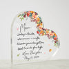 Personalized mother of the bride gift from daughter, wedding gift for mom on the wedding day, mom and daughter heart acrylic plaque
