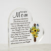 Plaque Mom Gift Birthday Gifts for Mom from Daughters Sons Meaningful Gifts for Mother Acrylic Heart Sign for Mom Mother's Day Gift