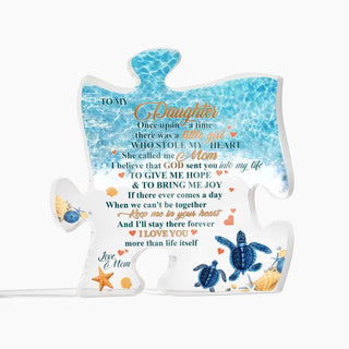 Sea Turltle Beach Daughter Gift from Mom Acrylic Puzzle Sign Plaque for Daughter HG
