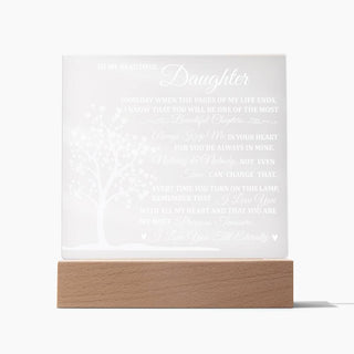 Daughter Keepsake Gift - Lamp of Love, LED Square Acrylic for Daughter, Best Christmas Gift Idea, Thoughtful Gift for Her, Sentimental Gift