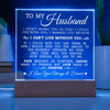To My Husband Can't Live Without You Acrylic Plaque, Anniversary Gift to Husband, Best Wedding Gift Idea, Sentimental Gift to Husband