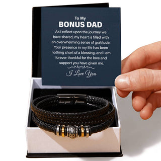 To my Bonus Dad | Dad Gift, Vegan Leather Bracelet, Stepped Up dad, Step Father, Fathers Day, Birthday