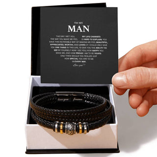 Promise Bracelet For Him, Personalized Sentimental Gifts For Boyfriend, To My Man Bracelets, Birthday Christmas Anniversary Valentine Gift