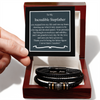 Stepfather Gift, Men's Braided Vegan Leather Bracelet With Message Card