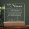 To My Husband "I Can't Live Without You" Acrylic Plaque, Meaningful Gift for Husband, Gift from Wife, Best Birthday Christmas Gift for Him