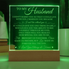 To My Husband "I Can't Live Without You" Acrylic Plaque, Meaningful Gift for Husband, Gift from Wife, Best Birthday Christmas Gift for Him